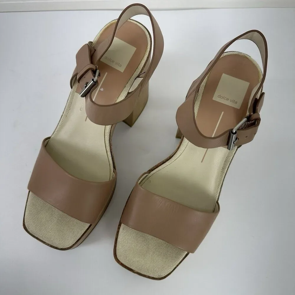Dolce Vita Wallis Heels in Cafe Stella Chunky Platform Sandals Wedding Party 9